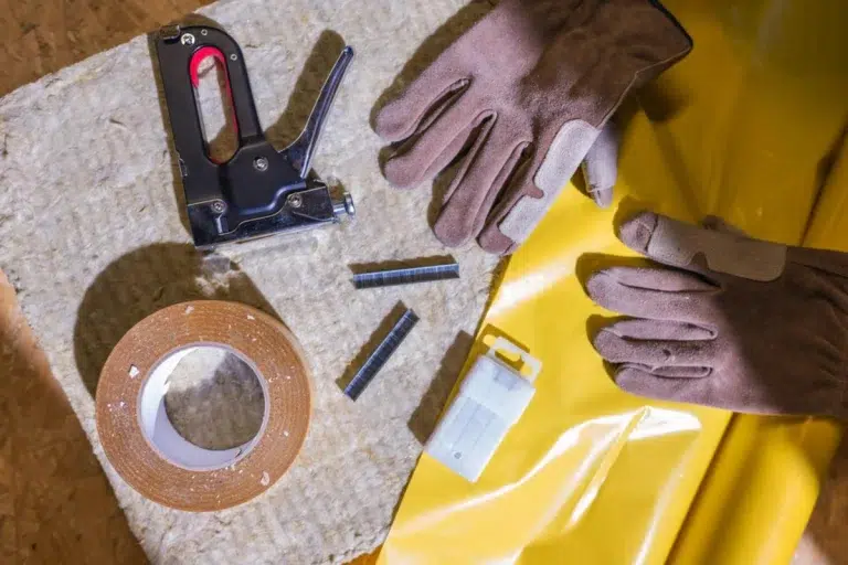 Assortment of DIY safety tools including gloves.