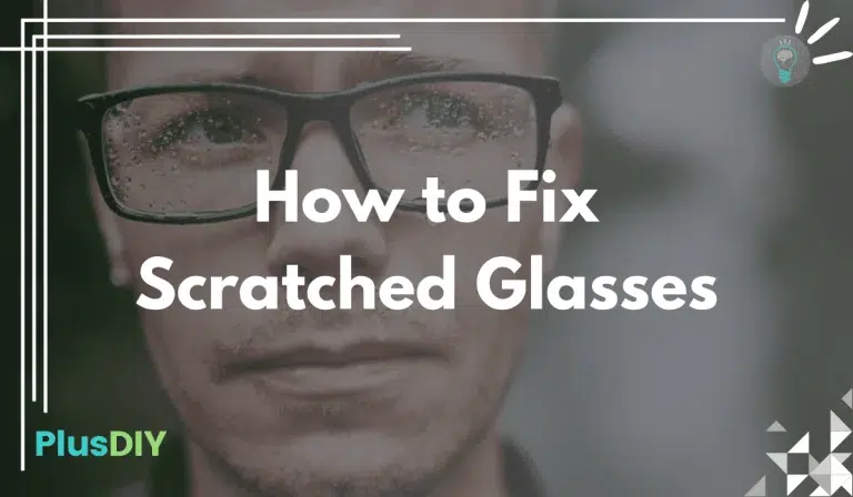 A man wearing scratched glasses, preparing How to Fix Scratched Glasses himself